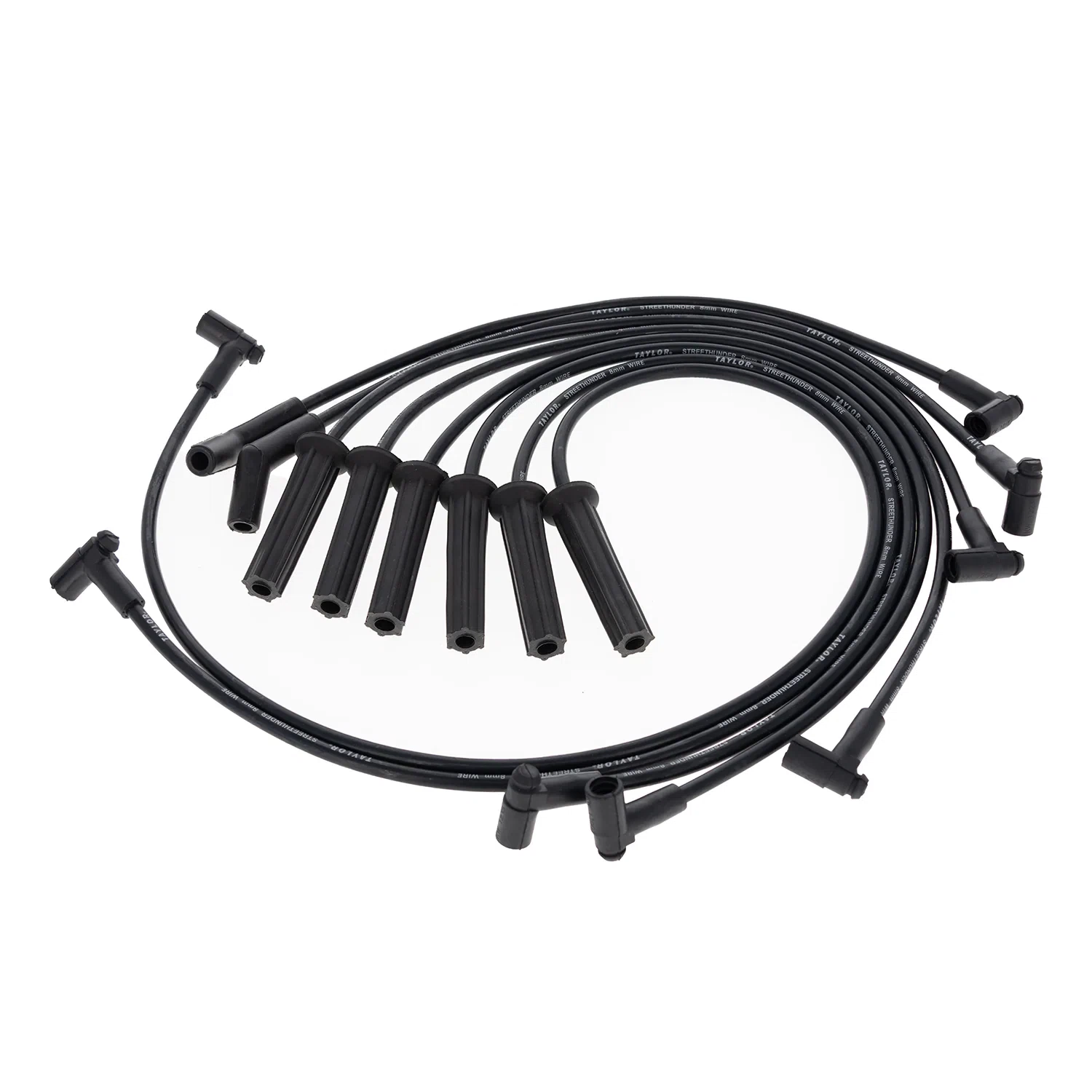 Spark Plug Wire Set Universal 8mm Silicone 500 ohm_ft Street Thunder Black 51016